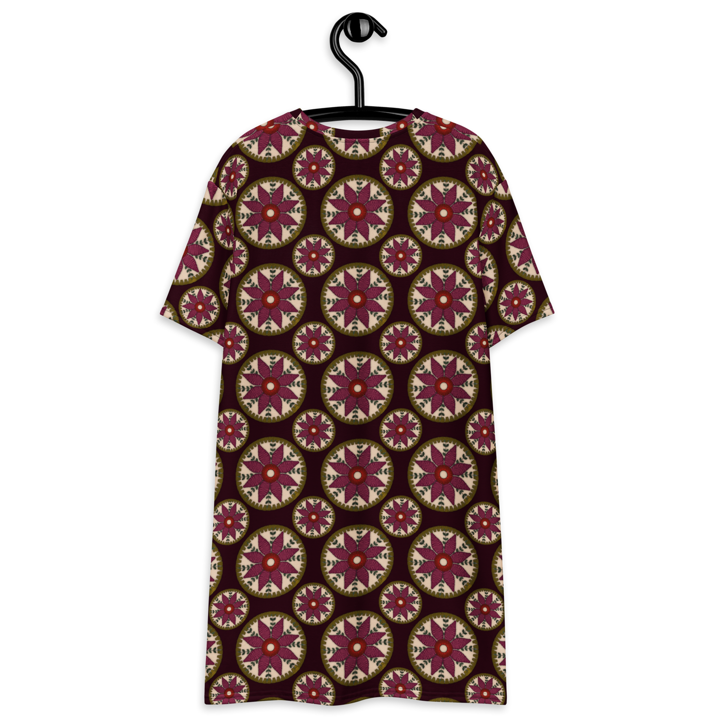 T-shirt Dress With Floral Embroidery Print