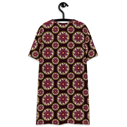 T-shirt Dress With Floral Embroidery Print