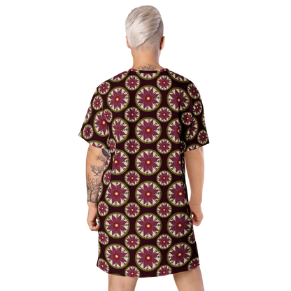 T-shirt Dress With Floral Embroidery Print