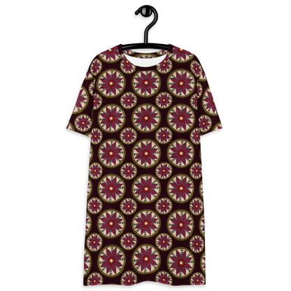 T-shirt Dress With Floral Embroidery Print