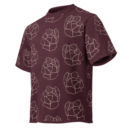Camiseta streetwear de punto floral color cereza para hombre de la tienda de ropa Sanper Studio