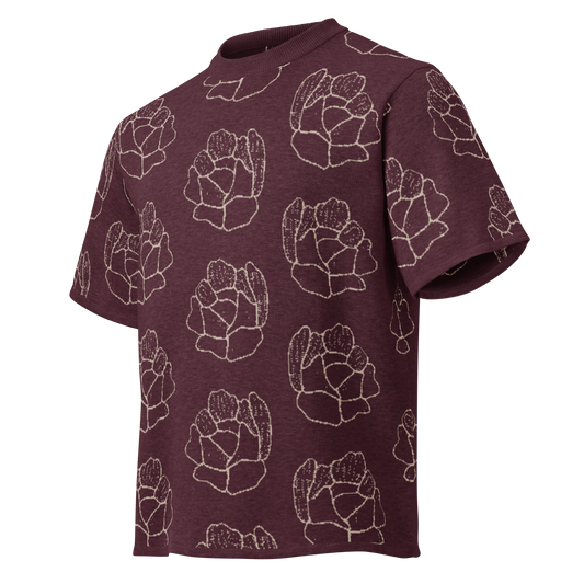 Camiseta streetwear de punto floral color cereza para hombre de la tienda de ropa Sanper Studio