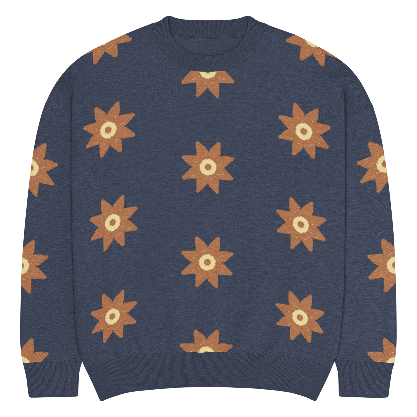 Relaxed Fit Knitted Crew Neck Sweater