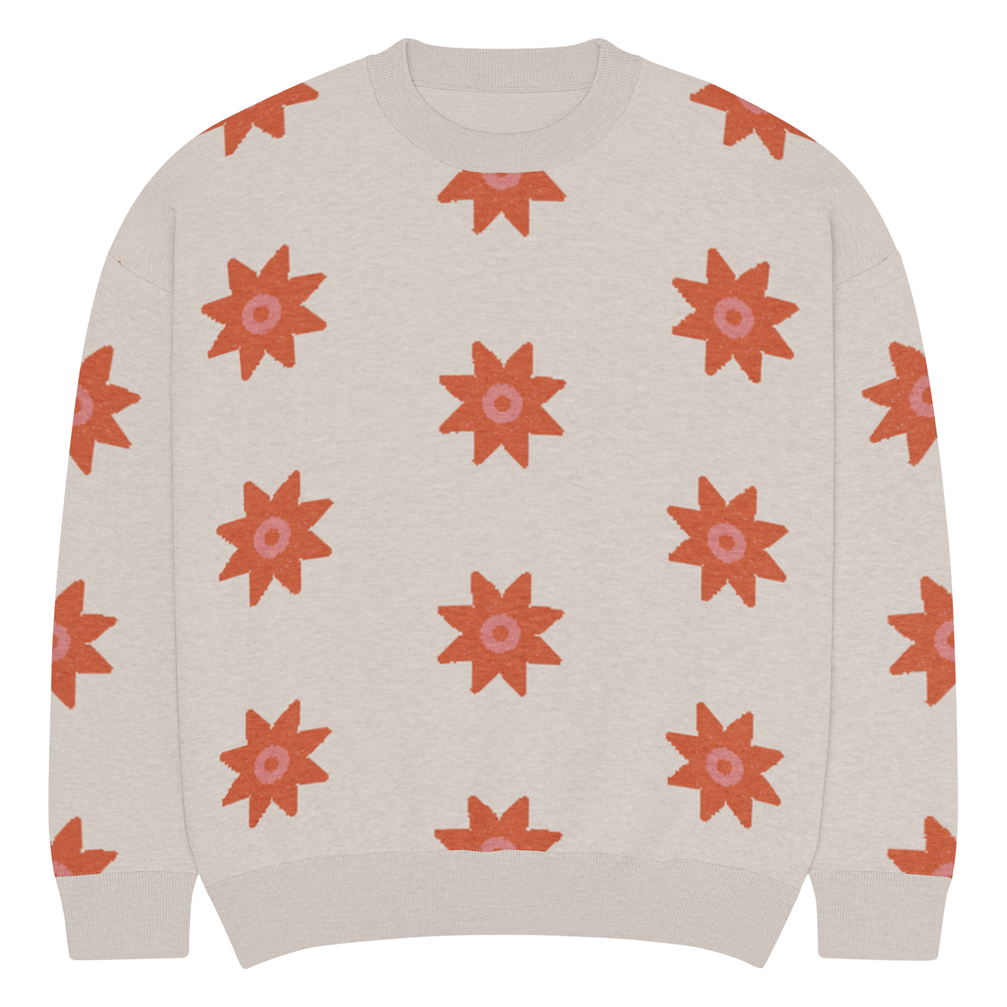 Relaxed Fit Knitted Crew Neck Sweater