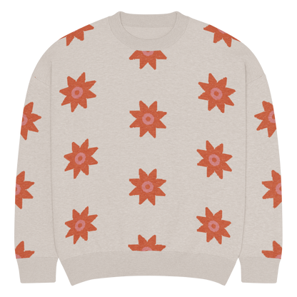 Relaxed Fit Knitted Crew Neck Sweater